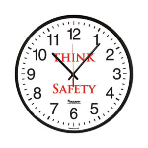 (NSN6986558)NSN 6986558 AbilityOne® SKILCRAFT® Safety Message Quartz Wall Clock (1 Per EA)