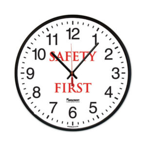 (NSN6986556)NSN 6986556 AbilityOne® SKILCRAFT® Safety Message Quartz Wall Clock (1 Per EA)