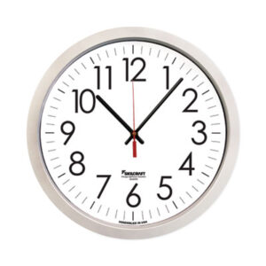 (NSN6986555)NSN 6986555 AbilityOne® SKILCRAFT® Silver Quartz Wall Clock (1 Per EA)