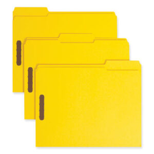 (SMD12940)SMD 12940 – Top Tab Colored Fastener Folders, 0.75" Expansion, 2 Fasteners, Letter Size, Yellow Exterior, 50/Box by SMEAD MANUFACTURING CO. (50/BX)
