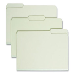 (SMD13234)SMD 13234 – Expanding Recycled Heavy Pressboard Folders, 1/3-Cut Tabs: Assorted, Letter Size, 2" Expansion, Gray-Green, 25/Box by SMEAD MANUFACTURING CO. (25/BX)