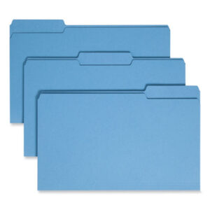 (SMD17043)SMD 17043 – Colored File Folders, 1/3-Cut Tabs: Assorted, Legal Size, 0.75" Expansion, Blue, 100/Box by SMEAD MANUFACTURING CO. (100/BX)