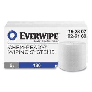 (TRK192807)TRK 192807 – Chem-Ready Dry Wipes, 1-Ply, 5 x 2.16, Unscented, White, 180/Roll, 6 Rolls/Carton by ESSITY (6/CT)
