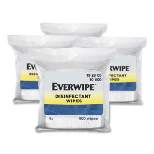 (TRK192805)TRK 192805 – Disinfectant Wipes, 1-Ply, 8 x 6, Lemon, White, 800/Bag, 4 Bags/Carton by ESSITY (4/CT)