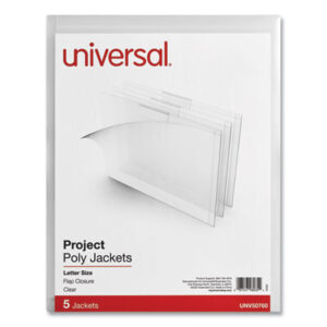 (UNV50760)UNV 50760 – Project Poly Jackets, Letter Size, Clear, 5/Pack by UNIVERSAL OFFICE PRODUCTS (5/PK)