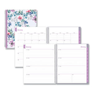 (BLS137273)BLS 137273 – Laila Create-Your-Own Cover Weekly/Monthly Planner, Wildflower Artwork, 11 x 8.5, Purple/Blue/Pink, 12-Month (Jan-Dec): 2024 by BLUE SKY (1/EA)