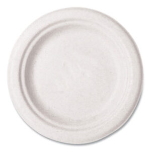 (VEGWH06)VEG WH06 – Nourish Molded Fiber Tableware, Plate, 6", White, 1,000/Carton by VEGWARE (1000/CT)