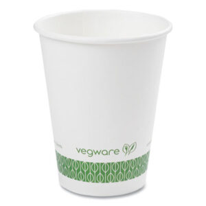 (VEGLV12G)VEG LV12G – 89-Series Hot Cup, 12 oz, Green/White, 1,000/Carton by VEGWARE (1000/CT)