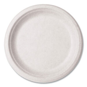 (VEGWH09)VEG WH09 – Nourish Molded Fiber Tableware, Plate, 9" Diameter, White, 500/Carton by VEGWARE (500/CT)