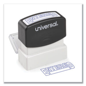 Blue; Entered Stamp; Message; Phrase; Phrase Stamps; Pre-Inked; Pre-Inked Stamp; Self-Inking; Stamp; Stamps; Stamps & Ink; Title; Title Stamp; UNIVERSAL; ôENTEREDö; Imprints; Impressions; Labeling; Desktop; Inkers; SPR60023