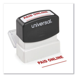 (UNV10156)UNV 10156 – Message Stamp, PAID ONLINE, Pre-Inked One-Color, Red by UNIVERSAL OFFICE PRODUCTS (1/EA)