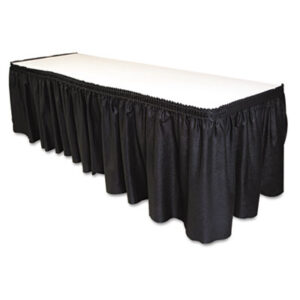 Black; Cafeteria; Cover; Food & Beverage; Food & Beverage Supplies; Kitchen Supplies; Linen; Skirting; Table Cover; Table Covers/Skirting; Table Skirting; TABLEMATE; Tablemate Products; Furniture; Sheets; Covers; Linens; Coverings