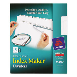 3-Hole Punched; 3-Hole Punched Dividers; 5 Tab Style; AVERY; Binder Index; Divider; Index Maker; Index Tabbed; Indexes; Ink Jet; Laser Printer; Printer/Copier; Ring Binder Indexes; Subject Divider; Tab; Tab Divider; Tabs; White; White Tabs; Index Dividers; index dividers; 5 tab; five tab; Recordkeeping; Filing; Systems; Cataloging; Classification