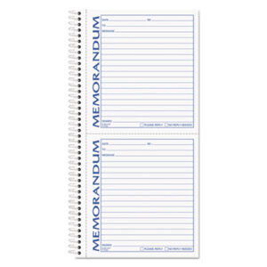 Correspondence Forms; Form; Forms; Memo; Memo Book; Memorandum; Memorandum Book; Message; Message Forms; TOPS; Wirebound; Paperwork; Records; Documents; Pre-Printed; Record-Keeping