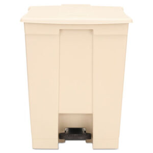 18-Gallon Receptacle; Beige Receptacle; Fire-Resistant Receptacles; Fire-Safe Waste Receptacles; RUBBERMAID; Step-On Receptacle; Trash Cans; Waste Containers; Dumpster; Kitchen Bin; Litter; Dustbin; Junk; Trash; Garbage; RUB614500