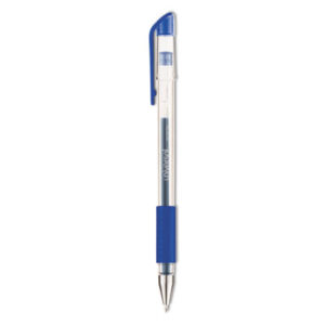 (UNV39511)UNV 39511 – Comfort Grip Gel Pen, Stick, Medium 0.7 mm, Blue Ink, Clear/Blue Barrel, Dozen by UNIVERSAL OFFICE PRODUCTS (12/DZ)