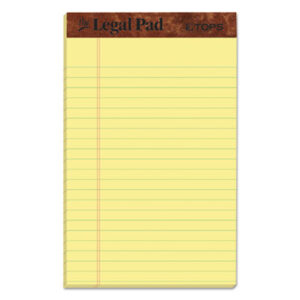 (TOP7501)TOP 7501 – "The Legal Pad" Ruled Perforated Pads, Narrow Rule, 50 Canary-Yellow 5 x 8 Sheets, Dozen by TOPS BUSINESS FORMS (12/DZ)