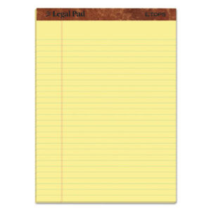 (TOP75327)TOP 75327 – "The Legal Pad" Ruled Perforated Pads, Wide/Legal Rule, 50 Canary-Yellow 8.5 x 11 Sheets, 3/Pack by TOPS BUSINESS FORMS (3/PK)
