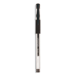 (UNV39514)UNV 39514 – Comfort Grip Gel Pen, Stick, Fine 0.5 mm, Black Ink, Clear/Black Barrel, Dozen by UNIVERSAL OFFICE PRODUCTS (12/DZ)