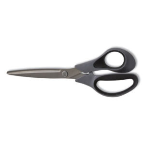 (TUD24380514)TUD 24380514 – Non-Stick Titanium-Coated Scissors, 8" Long, 3.86" Cut Length, Gun-Metal Gray Blades, Gray/Black Straight Handle, 2/Pack by TRU RED (2/PK)