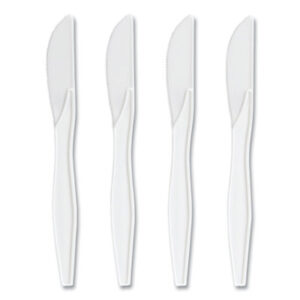 (PRK24390988)PRK 24390988 – Mediumweight Plastic Cutlery, Knife, White, 1,000/Pack by PERK (1000/PK)