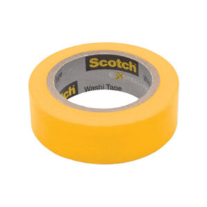(MMM70005189140)MMM 70005189140 – Expressions Washi Tape, 1.25" Core, 0.59" x 32.75 ft, Yellow by 3M/COMMERCIAL TAPE DIV. (1/RL)