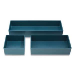 (TUD24380370)TUD 24380370 – Three-Piece Plastic Drawer Organizer, 3.23 x 3.23 x 1.47, 6.26 x 3.23 x 1.47, 9.5 x 3.23 x 1.47, Teal, 3/Set by TRU RED (1/ST)