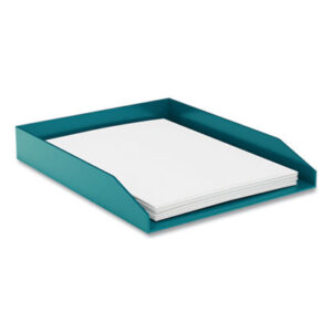 (TUD24380404)TUD 24380404 – Front-Load Stackable Plastic Document Tray, 1 Section, Letter Size Files, 9.8 x 12.24 x 1.75, Teal by TRU RED (1/EA)