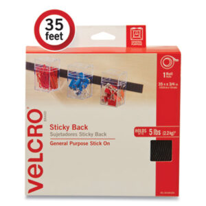 (VEK30168USA)VEK 30168USA – Sticky-Back Fasteners, Removable Adhesive, 0.75" x 35 ft, Black by VELCRO USA, INC. (1/EA)