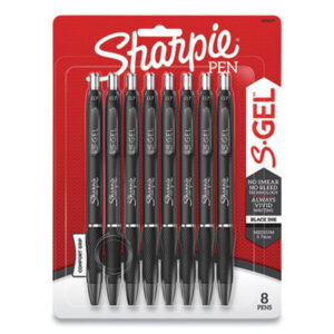 (SAN2096139)SAN 2096139 – S-Gel High-Performance Gel Pen, Retractable, Medium 0.7 mm, Black Ink, Black Barrel, 8/Pack by SANFORD (1/EA)