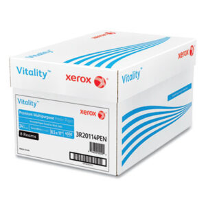 (XER1001)XER 1001 – Vitality Premium Multipurpose Print Paper, 97 Bright, 24 lb Bond Weight, 8.5 x 11, Extra White, 500/Ream, 8 Reams/Carton by XEROX CORP. (1/CT)