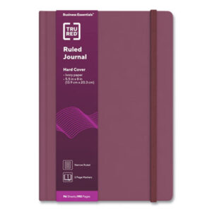 (TUD24383515)TUD 24383515 – Hardcover Business Journal, 1-Subject, Narrow Rule, Purple Cover, (96) 8 x 5.5 Sheets by TRU RED (1/EA)