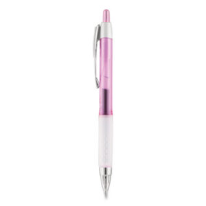 (UBC1745267)UBC 1745267 – Signo 207 City of Hope Edition Gel Pen, Retractable, Bold 1 mm, Black Ink, Translucent Pink/Translucent White Barrel, Dozen by UNI (12/DZ)