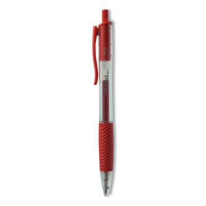 (UNV39914)UNV 39914 – Comfort Grip Gel Pen, Retractable, Medium 0.7 mm, Red Ink, Clear/Red Barrel, Dozen by UNIVERSAL OFFICE PRODUCTS (12/DZ)