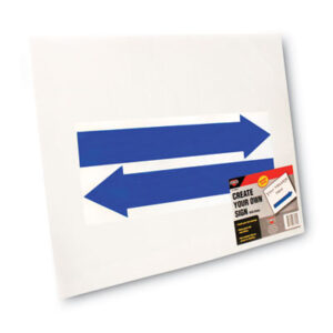 (COS098055)COS 098055 – Stake Sign, Blank White, Includes Directional Arrows,  15 x 19 by CONSOLIDATED STAMP (1/EA)