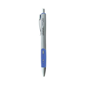 (UNV39721)UNV 39721 – Comfort Grip Gel Pen, Retractable, Medium 0.7 mm, Blue Ink, Gray/Blue/Silver Barrel, Dozen by UNIVERSAL OFFICE PRODUCTS (12/DZ)