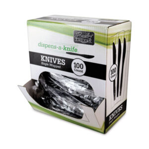 Dispenser Box; Disposable; Knife; Knives; Individually Wrapped; Cutlery; Utensils