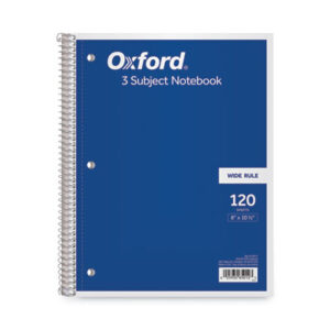 (TOP65012)TOP 65012 – Coil-Lock Wirebound Notebooks, 3-Hole Punched, 3-Subject, Wide/Legal Rule, Randomly Assorted Covers, (120) 10.5 x 8 Sheets by TOPS BUSINESS FORMS (1/EA)