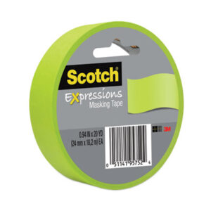 (MMM3437GRN)MMM 3437GRN – Expressions Masking Tape, 3" Core, 0.94" x 20 yds, Lemon Lime by 3M/COMMERCIAL TAPE DIV. (1/RL)