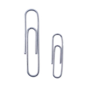 (UNV21001)UNV 21001 – Plastic-Coated Paper Clips with Two-Compartment Dispenser Tub, (750) #2 Clips, (250) Jumbo Clips, Silver by UNIVERSAL OFFICE PRODUCTS (1000/PK)