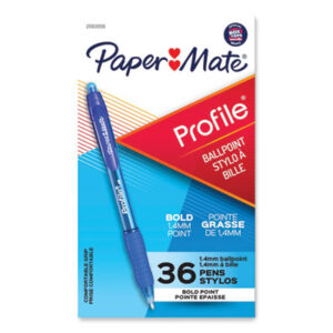 Ball Pen; Ballpoint; Ballpoint Pen; Blue Ink; PAPERMATE; Pen; Pens; Profile; Super Bold; Writing Equipment; Writing; Instruments; Utensils; Inkers; Schools; Education; Students