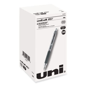 (UBC1921063)UBC 1921063 – Signo 207 Gel Pen Value Pack, Retractable, Medium 0.7 mm, Black Ink, Smoke/Black Barrel, 36/Box by UNI (36/BX)