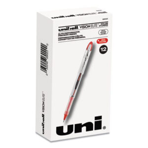 (UBC69023)UBC 69023 – VISION ELITE Hybrid Gel Pen, Stick, Bold 0.8 mm, Red Ink, White/Red/Clear Barrel by UNI (1/EA)