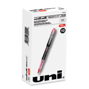 (UBC69022)UBC 69022 – VISION ELITE Hybrid Gel Pen, Stick, Extra-Fine 0.5 mm, Red Ink, Black/Red/Clear Barrel by UNI (1/EA)