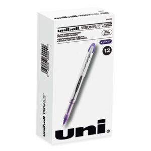 (UBC69025)UBC 69025 – VISION ELITE Hybrid Gel Pen, Stick, Bold 0.8 mm, Violet Ink, White/Violet/Clear Barrel by UNI (1/EA)