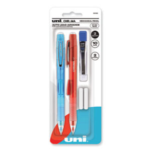 Chroma Mechanical Pencil; Twist Erase; Auto Advance Lead; Click It; Side Advance; Sidetrac