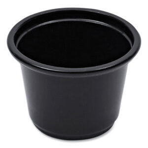 (BWKPRTN1BL)BWK PRTN1BL – Souffle/Portion Cups, 1 oz, Polypropylene, Black, 20 Cups/Sleeve, 125 Sleeves/Carton by BOARDWALK (2500/CT)