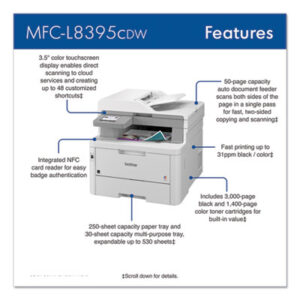 Brother; Workhorse; MFC-L8395CDW; All-in-One Printer