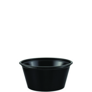 (DCCP200BLK)DCC P200BLK – Polystyrene Portion Cups, 2 oz, Black, 250/Bag, 10 Bags/Carton by DART (2500/CT)