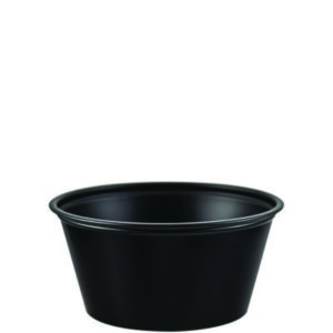 (DCCP325BLK)DCC P325BLK – Polystyrene Portion Cups, 3.25 oz, Black, 250/Bag, 10 Bags/Carton by DART (2500/CT)